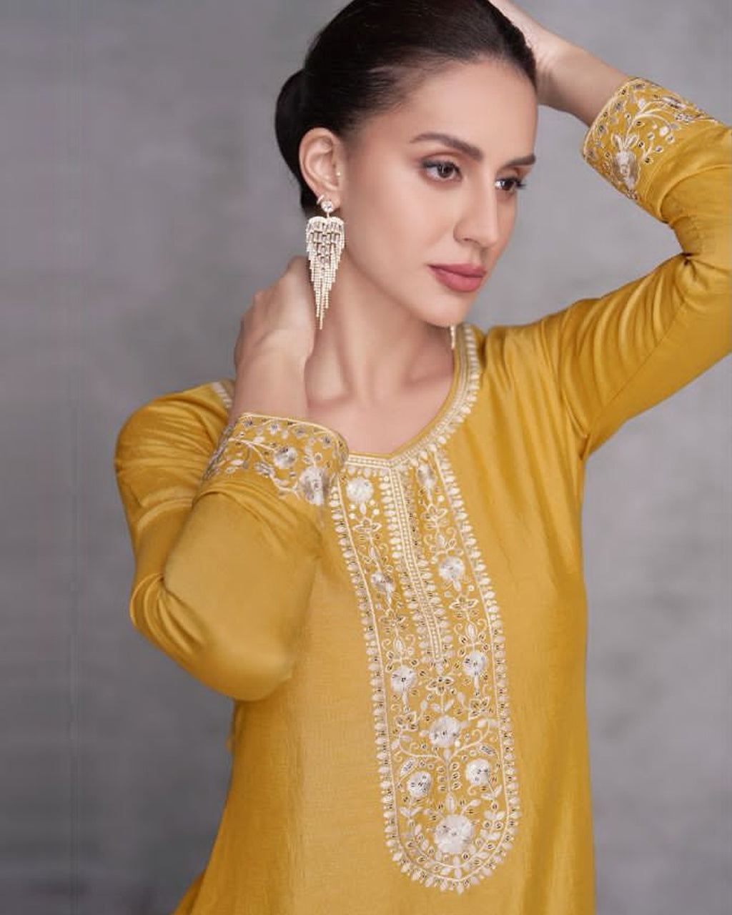 Sun Drops Yellow Unstitched Silk Material