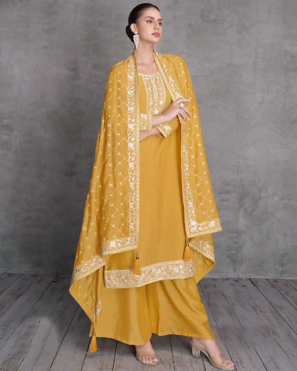 Sun Drops Yellow Silk Radiance Festive Attire