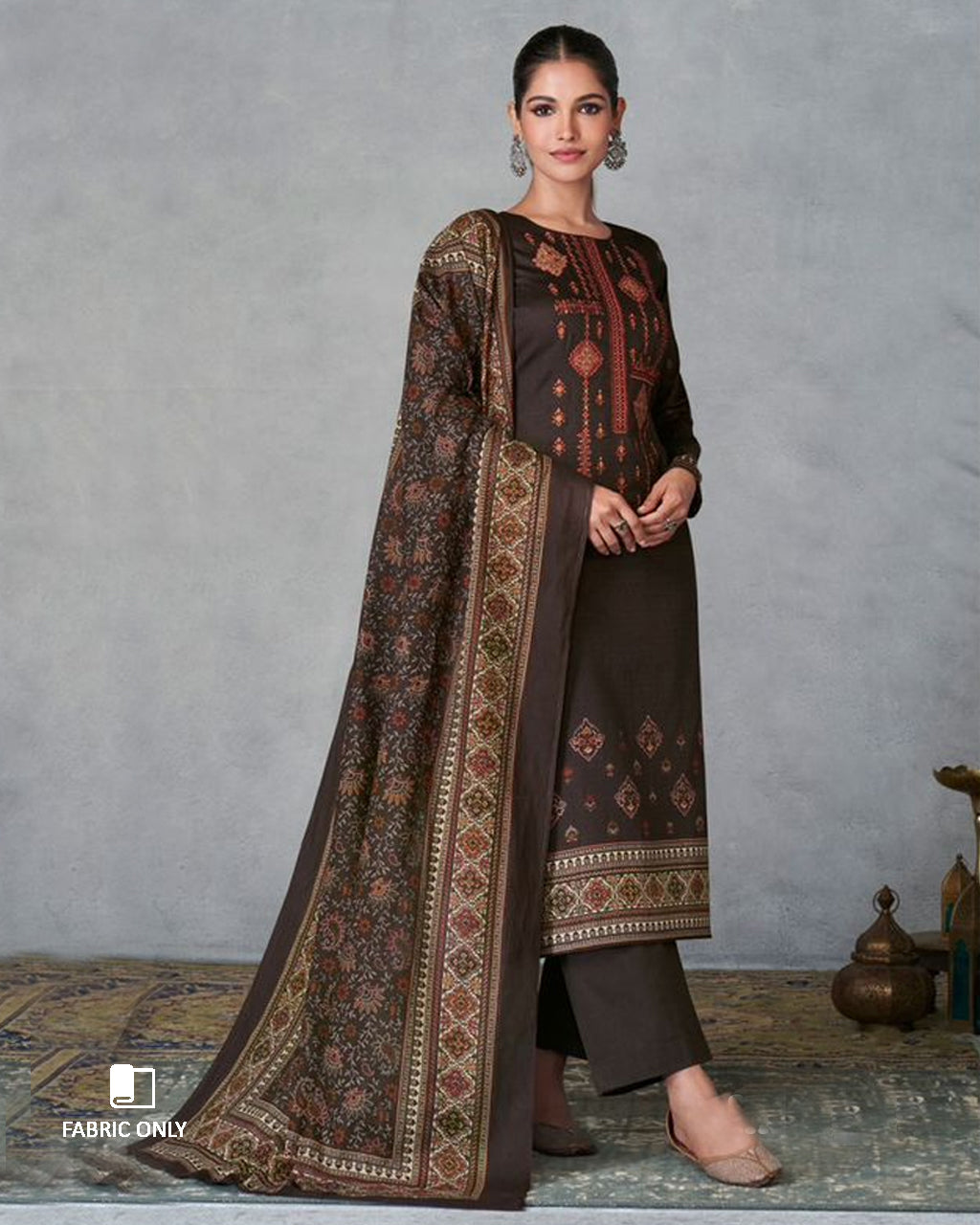 Secret Passage Viscose Jam Satin With Heavy Embroidery Work Unstitched Dress Material