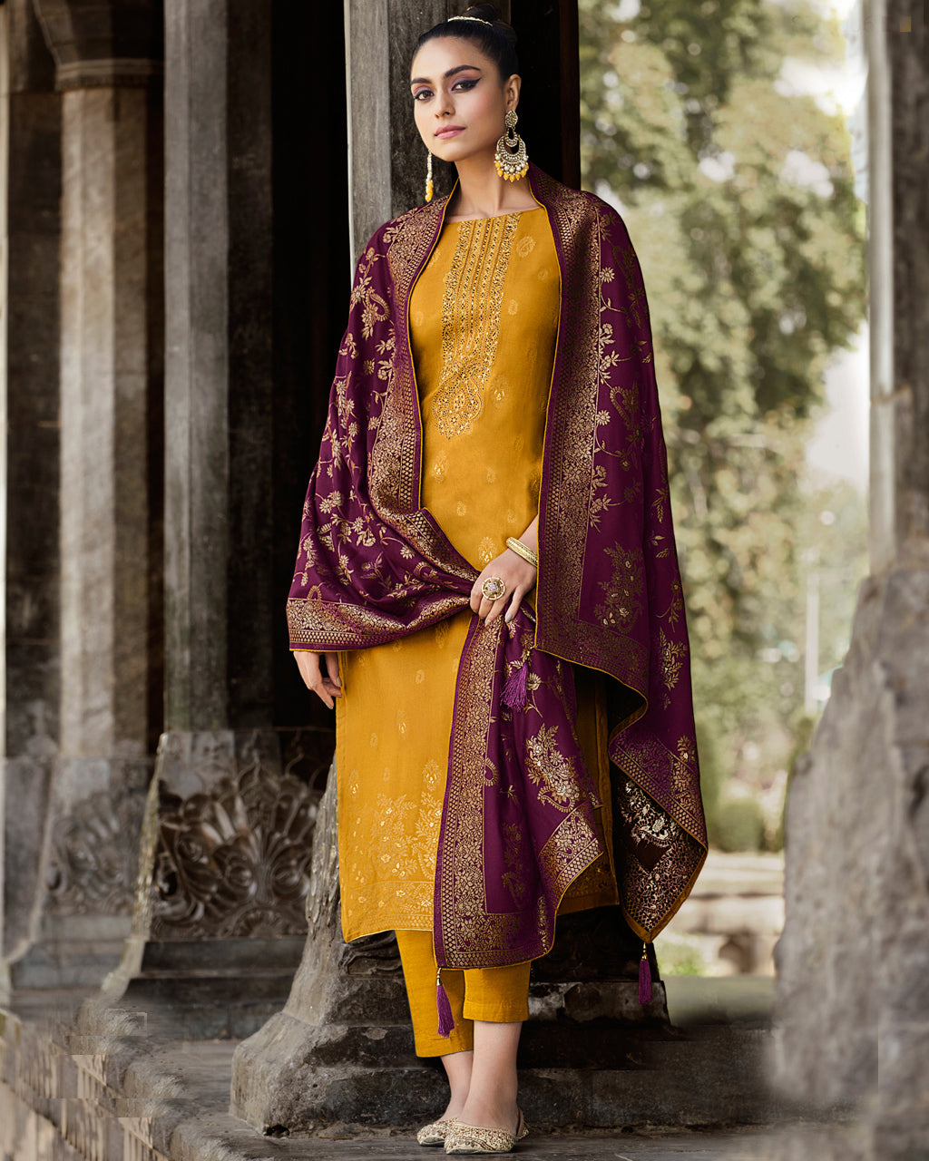 Auric Yellow Pure Viscose Pashmina Timeless Tradition