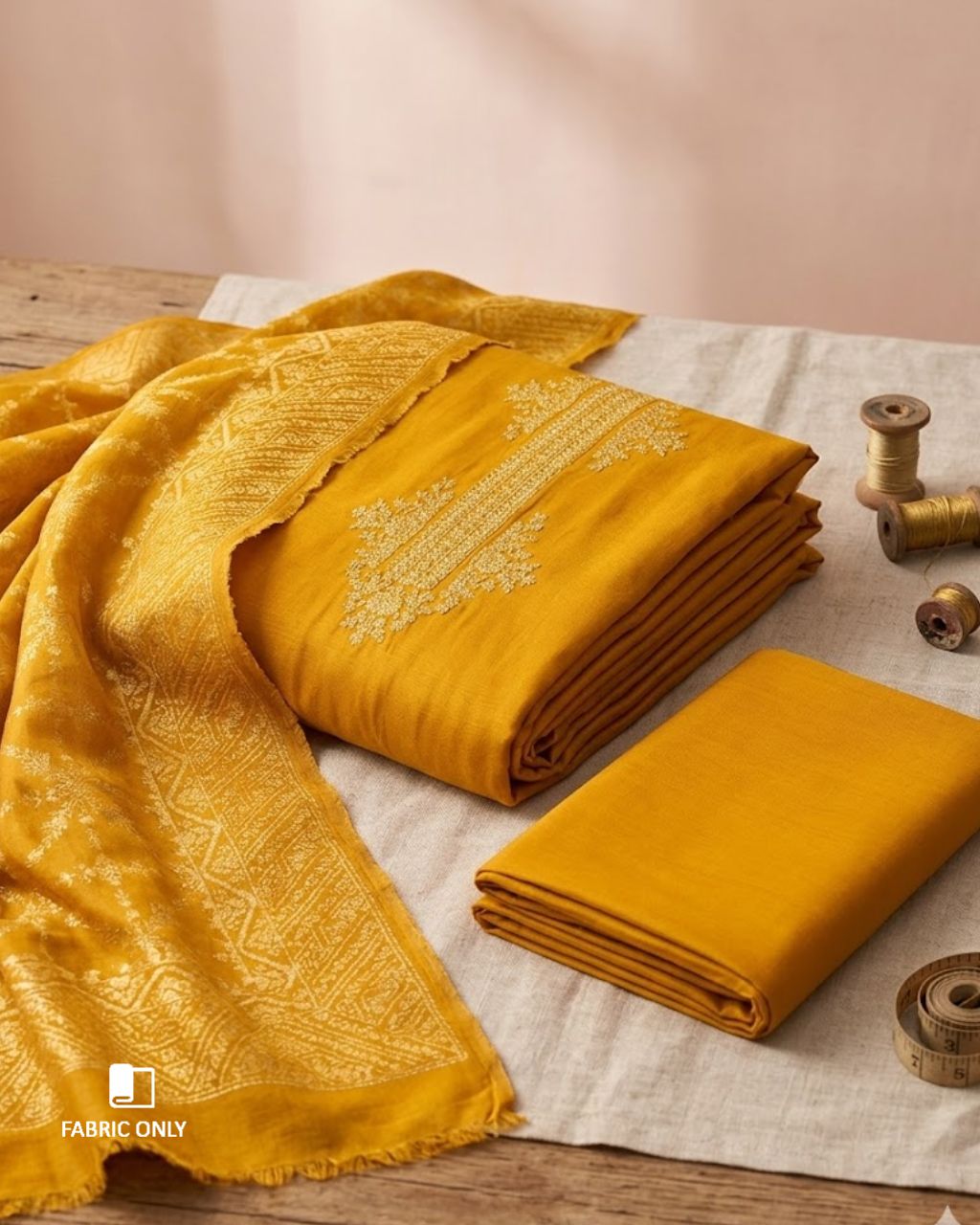 Gold Fusion Viscose Pashmina With Heavy Embroidery Work Jacquard Enigmatic Elegance
