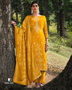 Gold Fusion Viscose Pashmina With Heavy Embroidery Work Jacquard Unstitched Dress Material