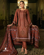 Sedona Stone Brown Alpine Wool Unstitched New Luxury Dress Material