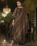 Brown Tumbleweed Alpine Wool Unstitched New Luxury Dress Material
