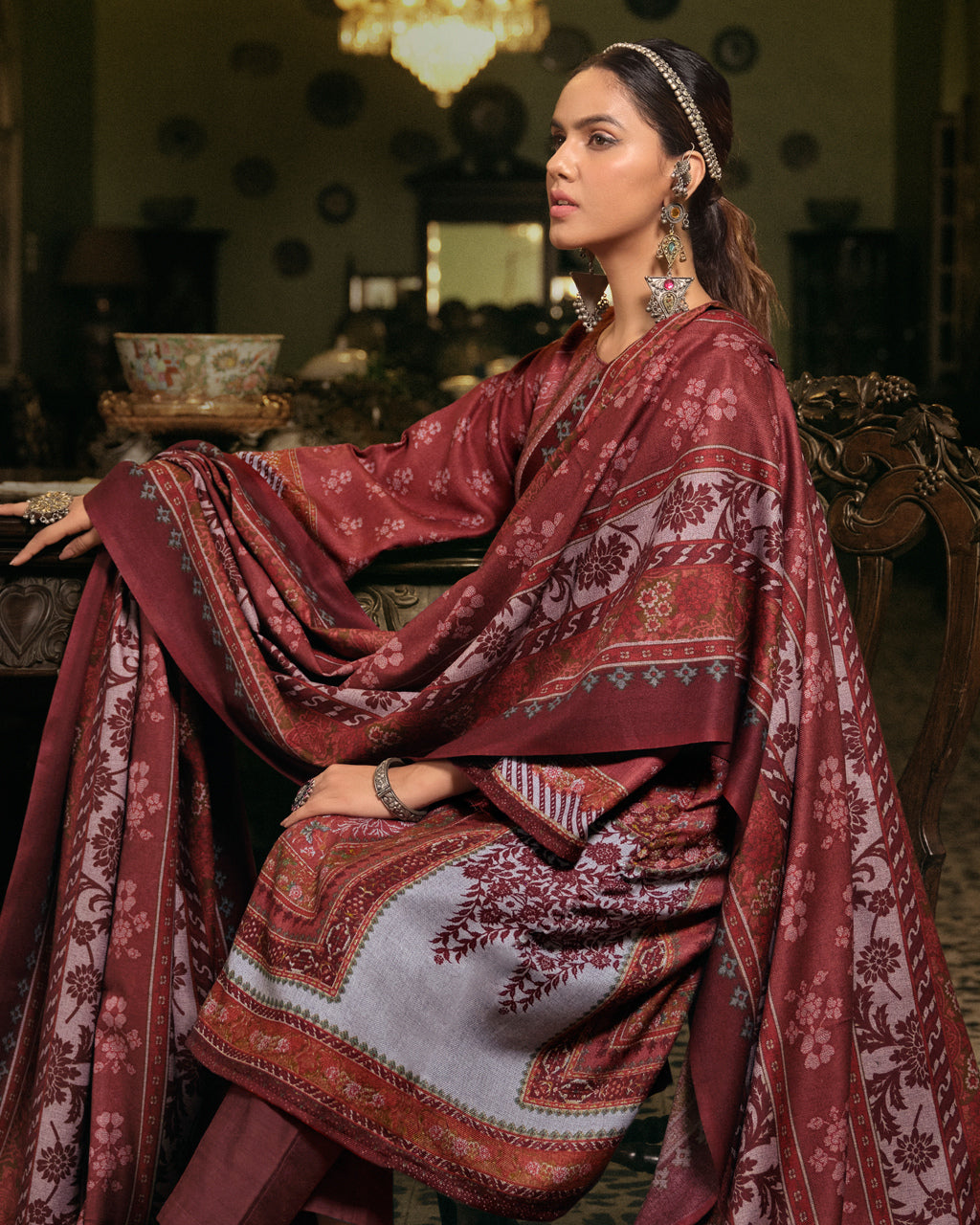 Smoky Topaz Alpine Wool Unstitched New Luxury Dress Material