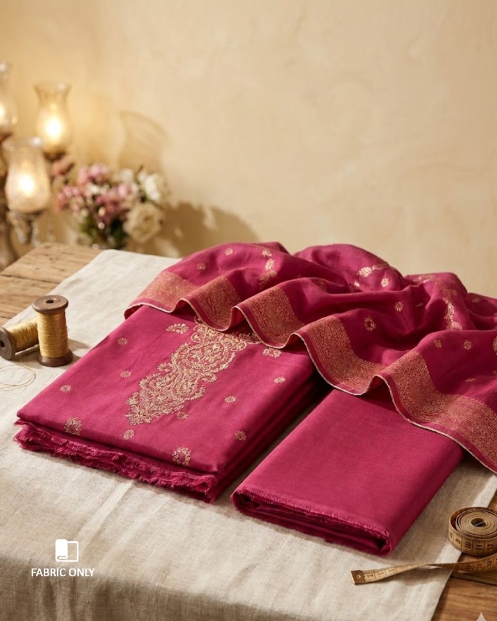 Mandy Pink Viscose Woolen Pashmina With Heavy Embroidery Work Sophisticated Opulence