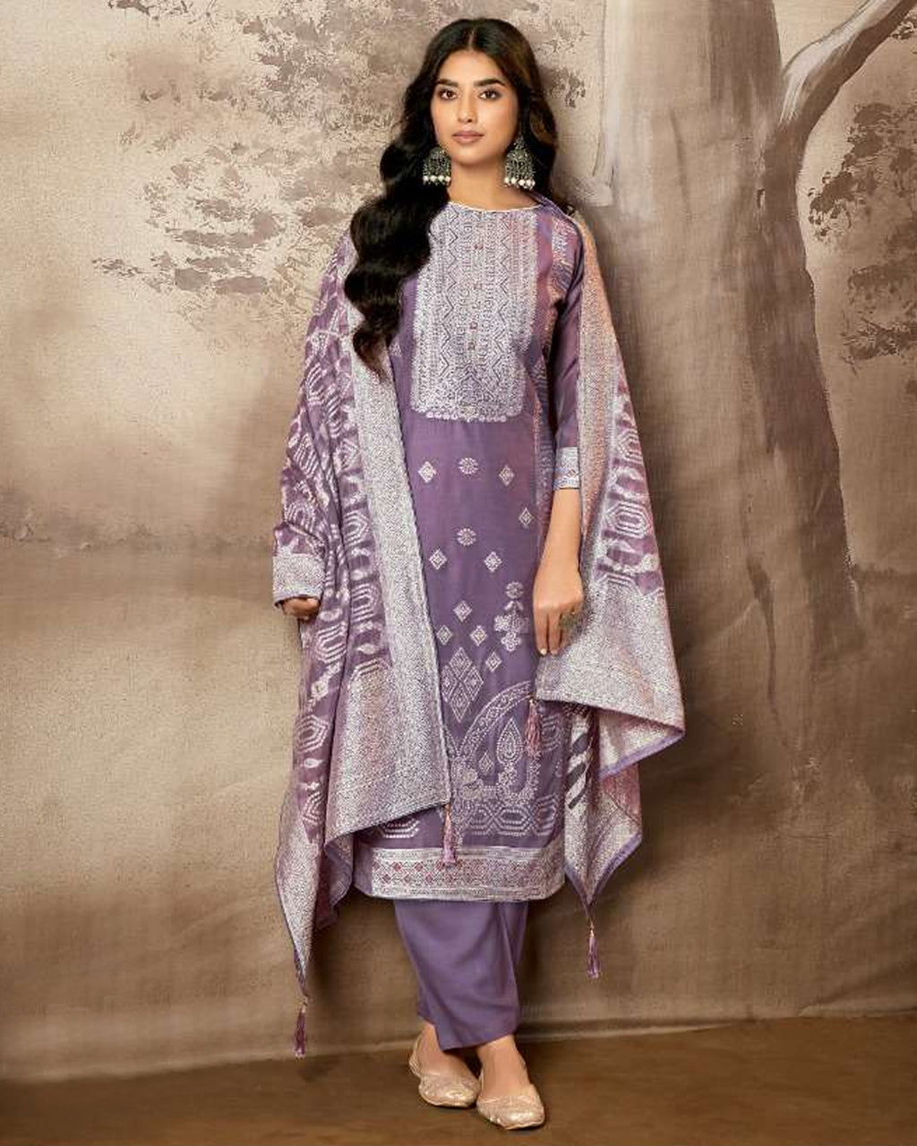 Dr Who Viola Purple Cotton Jacquard With Swarovski Regal Symphony