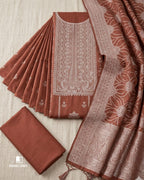 Apple Blossom Orangy Red Cotton Jacquard Swarovski Timeless Elegance