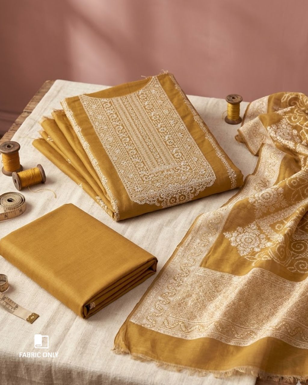 Driftwood Yellowish Orange Cotton Jacquard Swarovski Luxe Symphony
