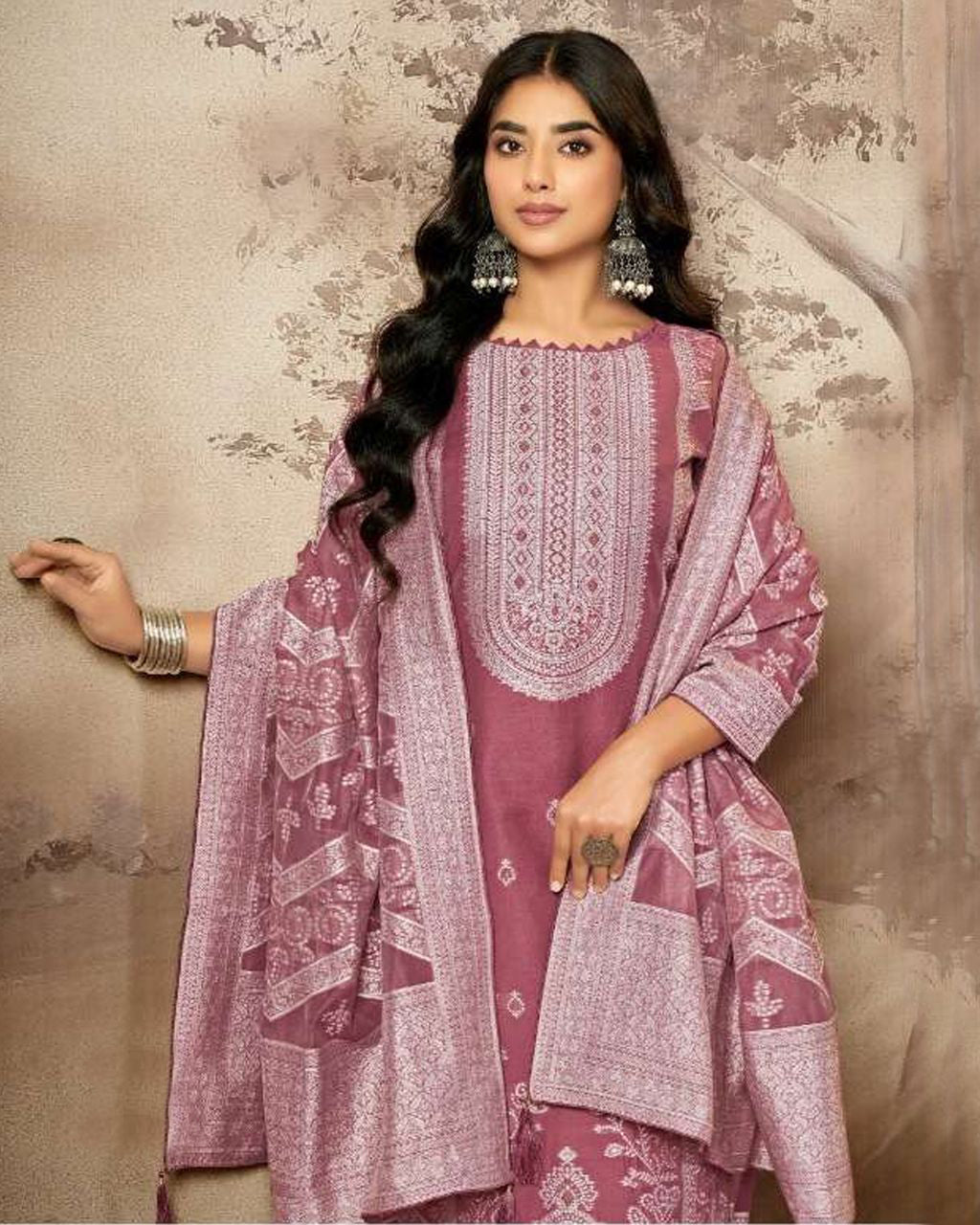 Dusky Rose Cotton Jacquard Swarovski A Touch of Sparkle