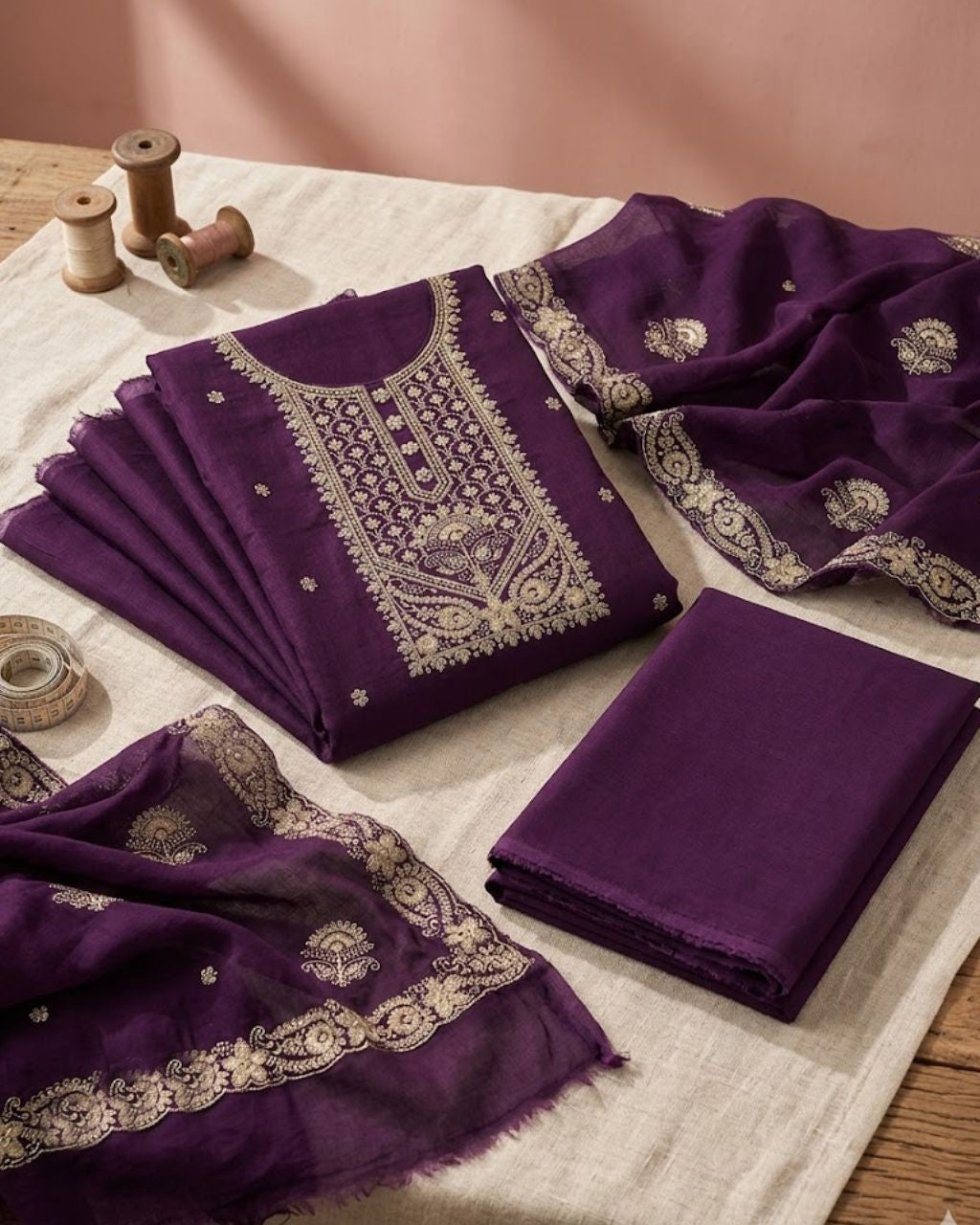 Grape Purple Premium Silk Luxe Radiance Set