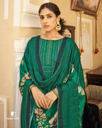 Green Pea Pashmina Designer Print Unstitched Dress Material