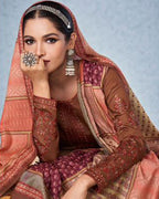 Spicy Mix Unstitched Satin Designer Dress Fabric