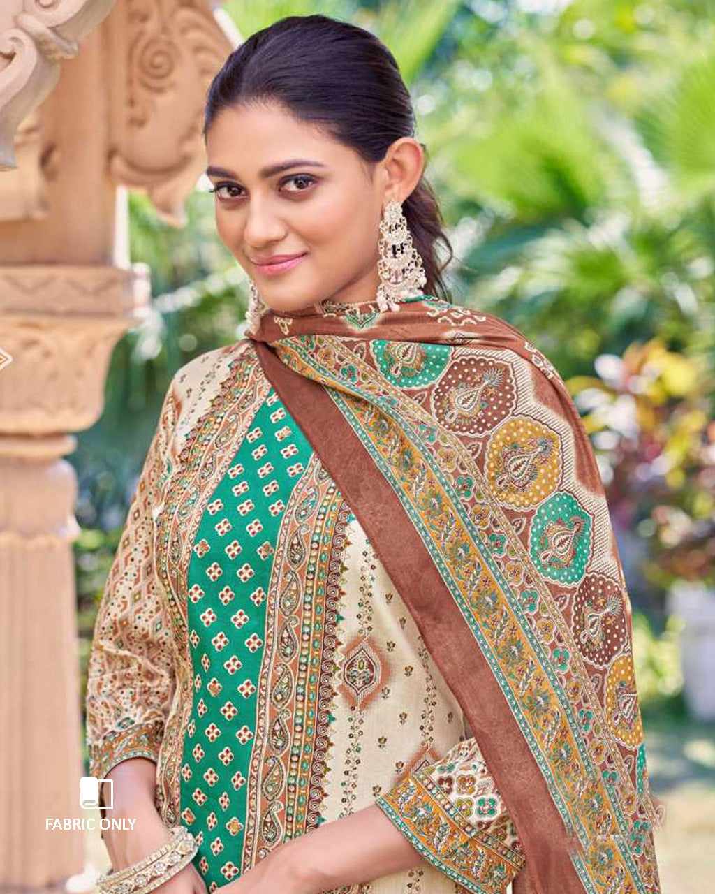 Glass Jar Blue & White Jam Cotton Discharge Print Unstitched Dress Material