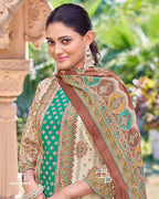 Glass Jar Blue & White Jam Cotton Discharge Print Unstitched Dress Material