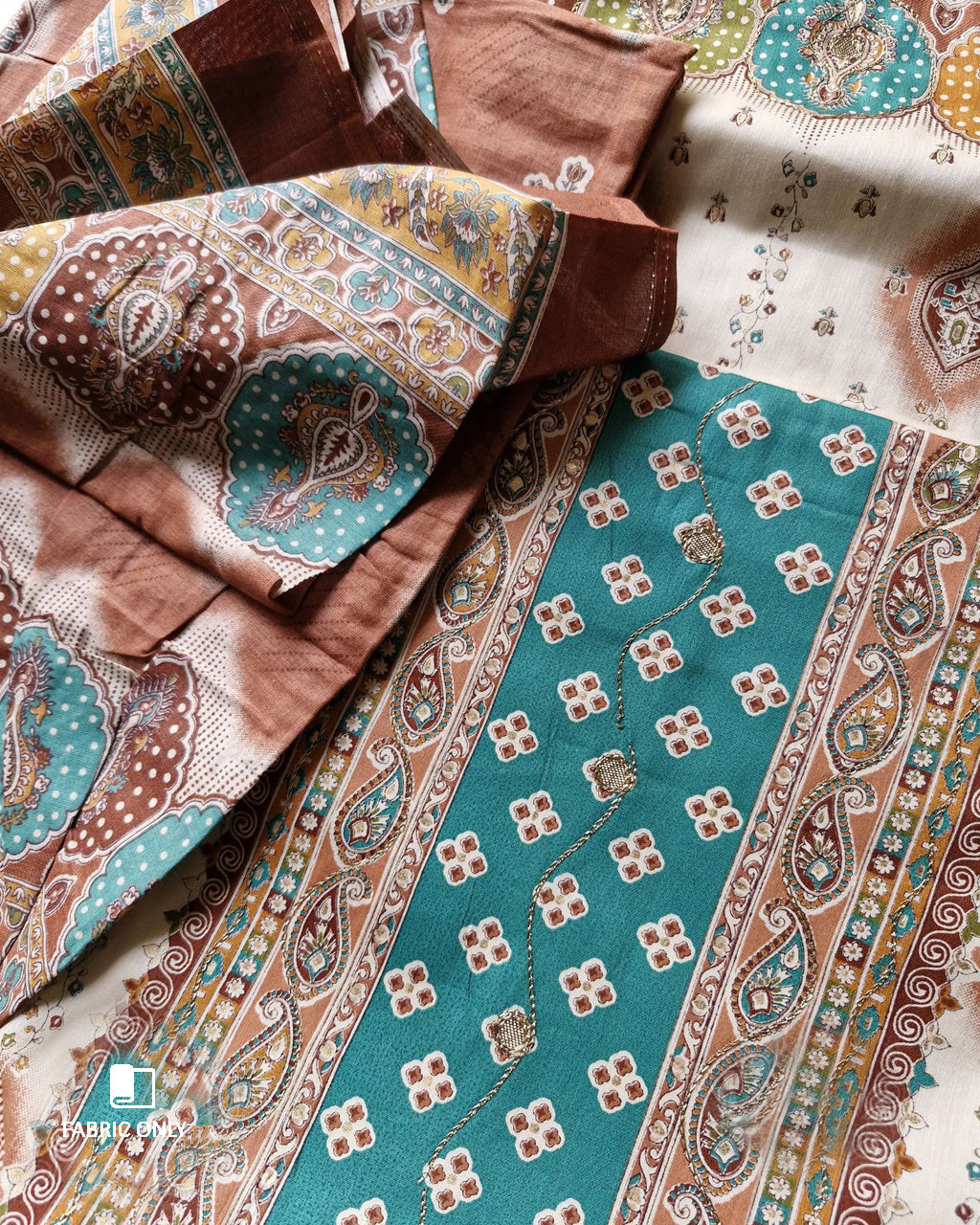 Glass Jar Blue & White Jam Cotton Discharge Print Unstitched Dress Material