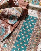 Glass Jar Blue & White Jam Cotton Discharge Print Unstitched Dress Material