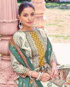 Carnival Orange & White Jam Cotton Discharge Print Festive Ensemble