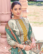 Carnival Orange & White Jam Cotton Discharge Print Unstitched Dress Material