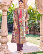 Allura Red & White Jam Cotton Discharge Print Unstitched Dress Material