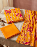 Tangerine Skin Yellow Orange Bandhani Mirror Subtle Sparkle
