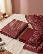 Red Candle Muslin With Beautiful Rhinestones  Dazzling Work