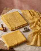 Baroque Yellow Muslin With Beautiful Rhinestones Work