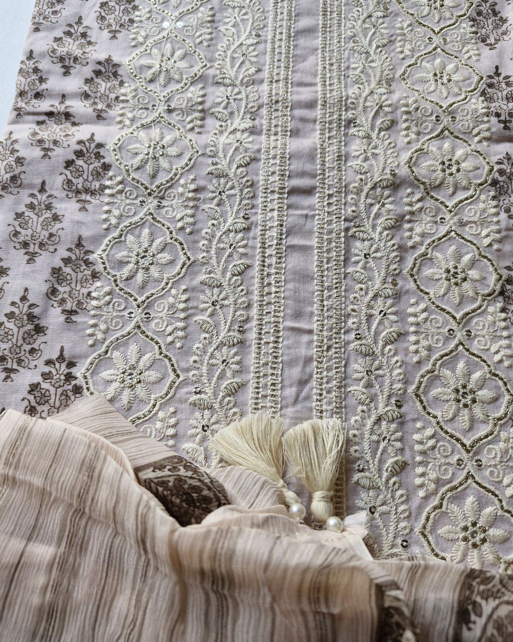 Lily of the Valley White Superior Cotton Chiffon Daylight Edit