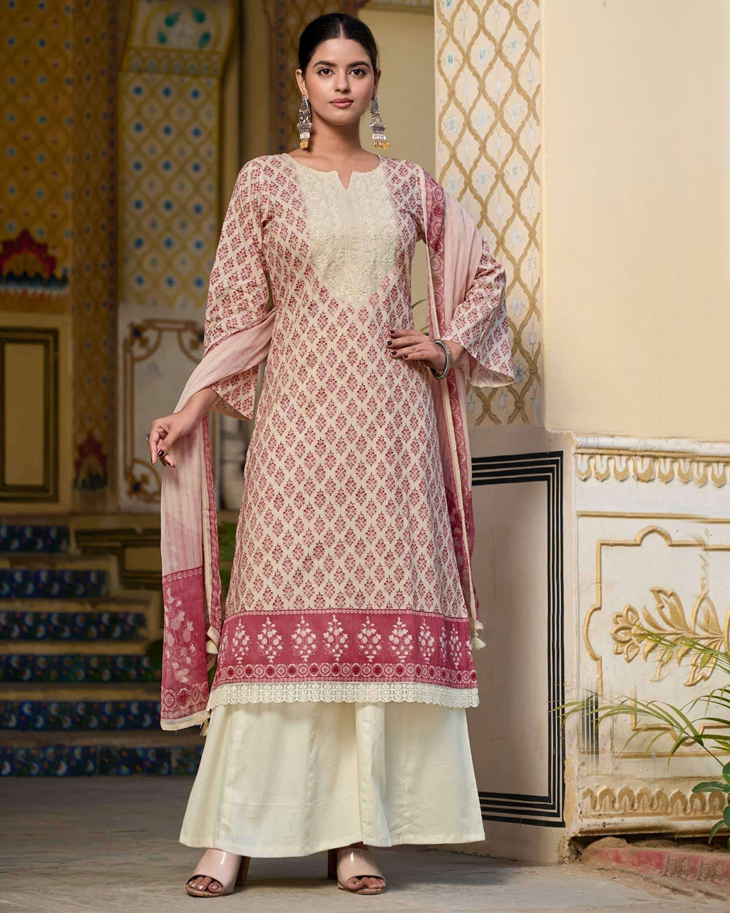 Arrowhead White & Rose Superior Cotton Printed Elegance Set