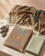 Classic Chalk White Bemberg Muslin Silk Khatli Heritage Chapter