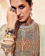 Classic Chalk White Bemberg Muslin Silk Khatli Heritage Chapter