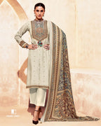 Classic Chalk White Bemberg Muslin Silk Khatli Heritage Chapter