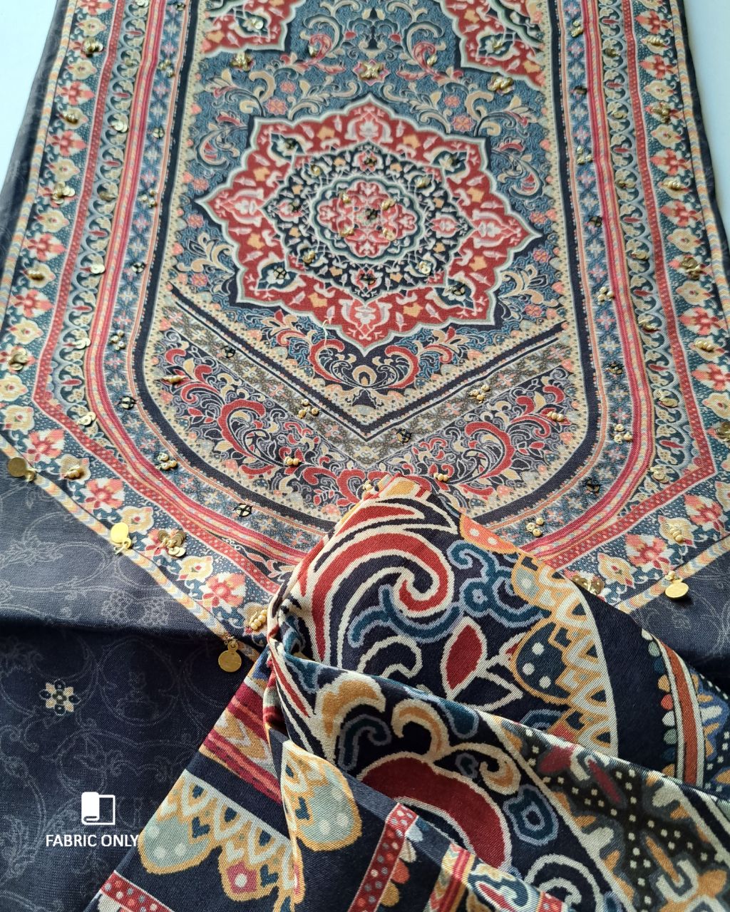 Black Wash Bemberg Muslin Silk Khatli Crafted Midnight Edit