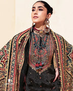 Black Wash Bemberg Muslin Silk Khatli Crafted Midnight Edit