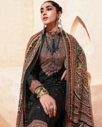 Black Wash Bemberg Muslin Silk Khatli Crafted Midnight Edit