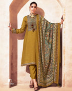 Nugget Gold Bemberg Muslin Silk Khatli Embellished Luxe Story