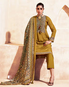 Nugget Gold Bemberg Muslin Silk Khatli Embellished Luxe Story