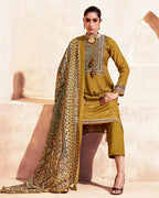 Nugget Gold Bemberg Muslin Silk Khatli Embellished Luxe Story