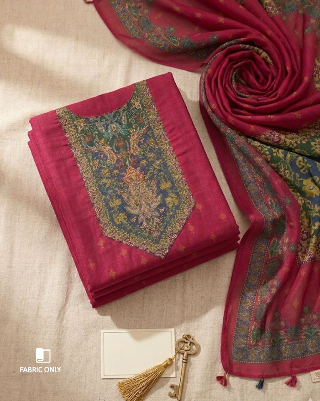 Valentine Red Jam Cotton Khatli Handcrafted Artisanal Detailing
