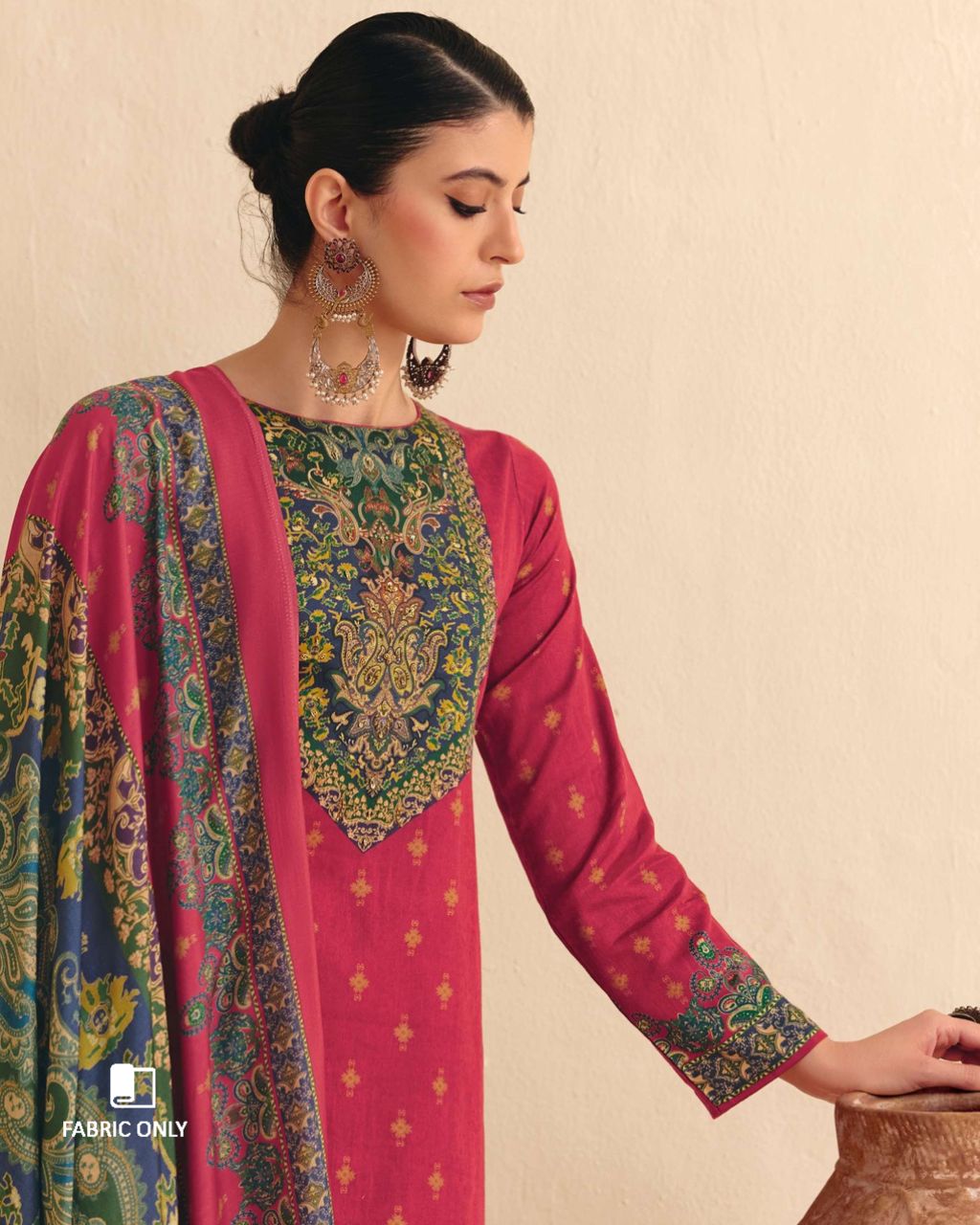 Valentine Red Jam Cotton Khatli Handcrafted Artisanal Detailing