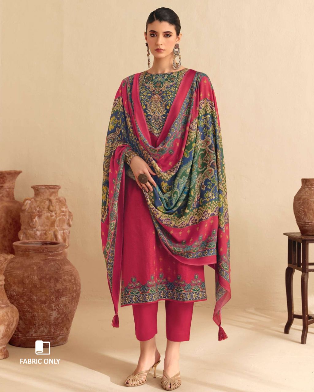 Valentine Red Jam Cotton Khatli Handcrafted Artisanal Detailing