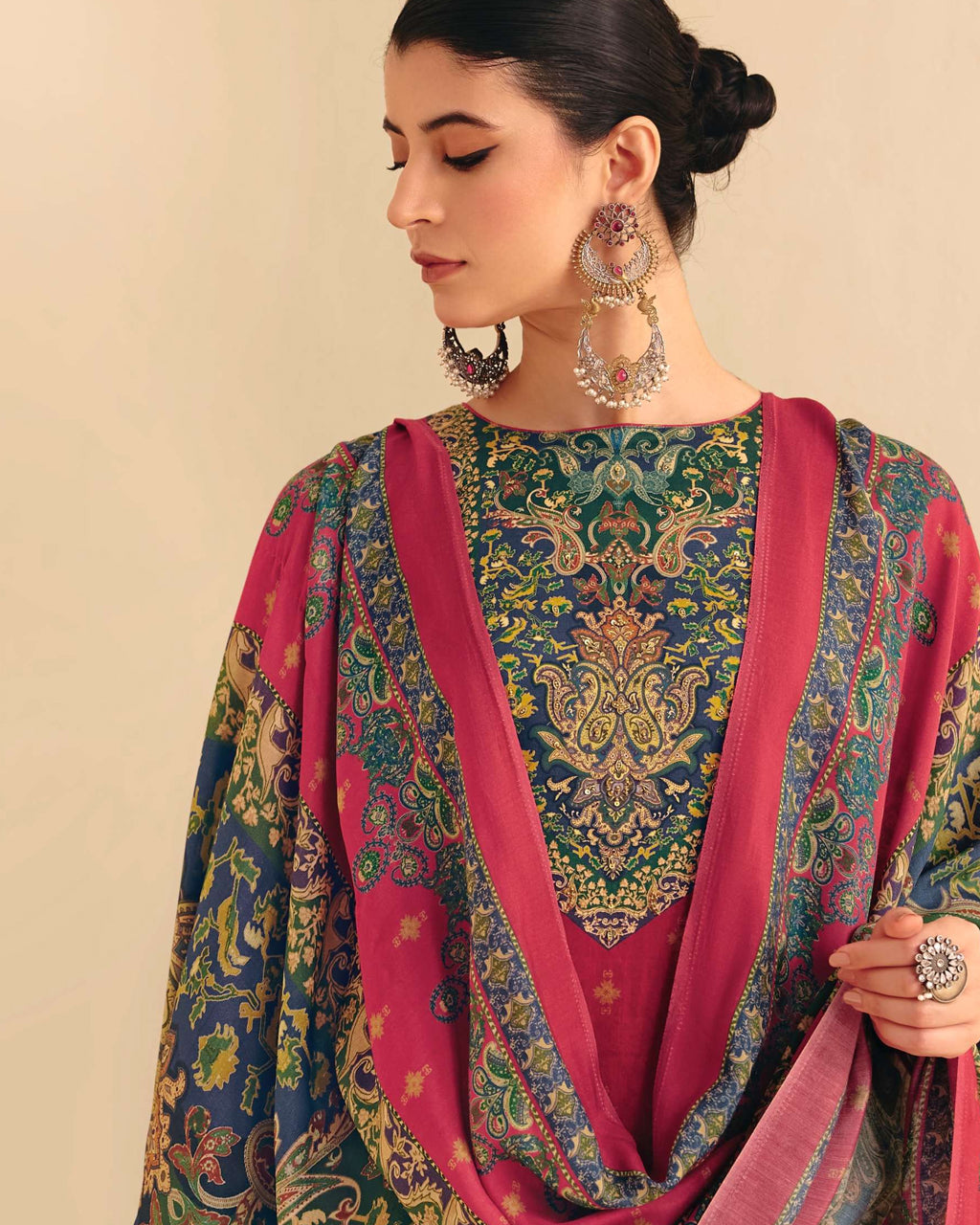 Valentine Red Jam Cotton Khatli Handcrafted Artisanal Detailing