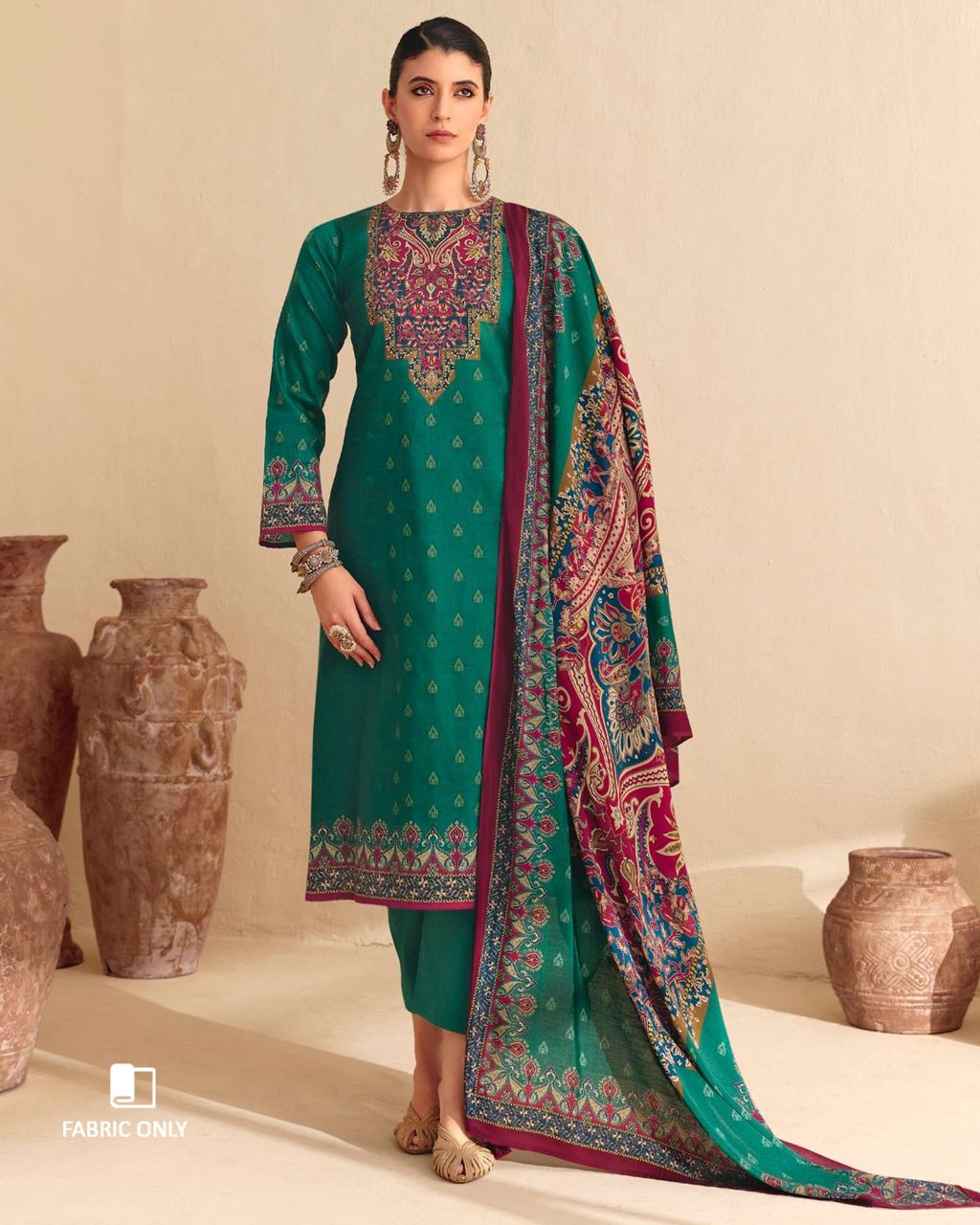 Emerald Spring Green Jam Cotton Khatli Crafted Ethnic Style