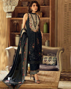 Dark Moon Black Muslin Digital Print Handworked Radiant Set