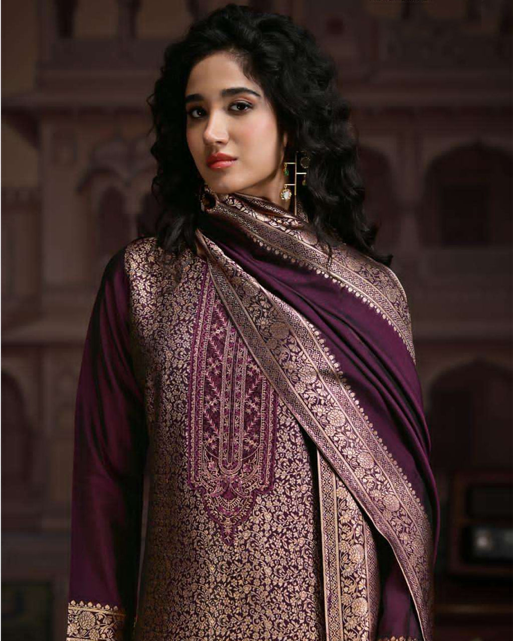 Nectar of the Gods Purple Viscose Silk Jacquard Regal Narrative