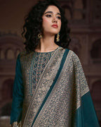 Artist Blue Viscose Silk Jacquard Zari Radiance Chapter