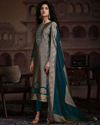 Artist Blue Viscose Silk Jacquard Zari Radiance Chapter