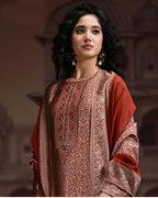 Joyous Red Viscose Silk Jacquard Zari Elegance Craft