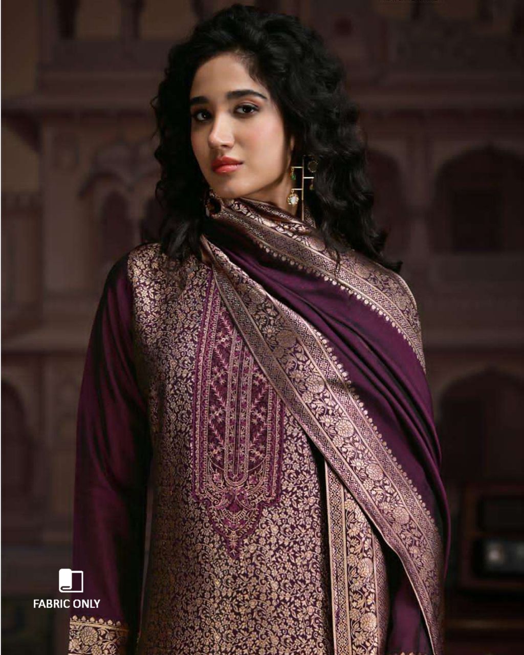 Nectar of the Gods Purple Viscose Silk Jacquard Regal Narrative