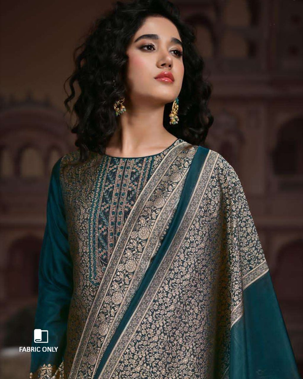 Artist Blue Viscose Silk Jacquard Zari Radiance Chapter